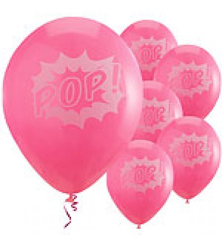 BALÃO LATEX PINK POP ART SUPERHERO 11"